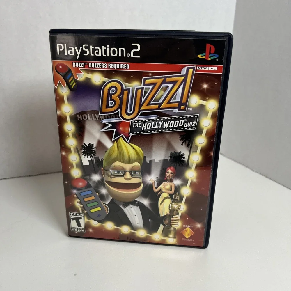 PS2 Buzz The Hollywood Quiz Bundle (Sony 2008)